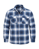Men's Quilted-Lined Flannel Shirt Jacket - Hollis - Light Blue