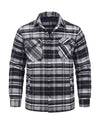 Men's Quilted-Lined Flannel Shirt Jacket - Hollis - Black & White