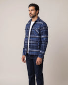 Men's Quilted-Lined Flannel Shirt Jacket - Hollis - Model Side