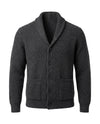 Men's Shawl Collar Button-Front Cardigan - Jermaine - Dark Gray