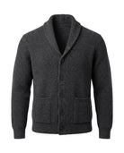 Men's Shawl Collar Button-Front Cardigan - Jermaine - Dark Gray