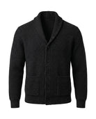 Men's Shawl Collar Button-Front Cardigan - Jermaine - Black