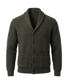 Men's Shawl Collar Button-Front Cardigan - Jermaine - Olive Green