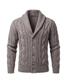 Men's Shawl Collar Knit Cardigan - Jamal - Gray