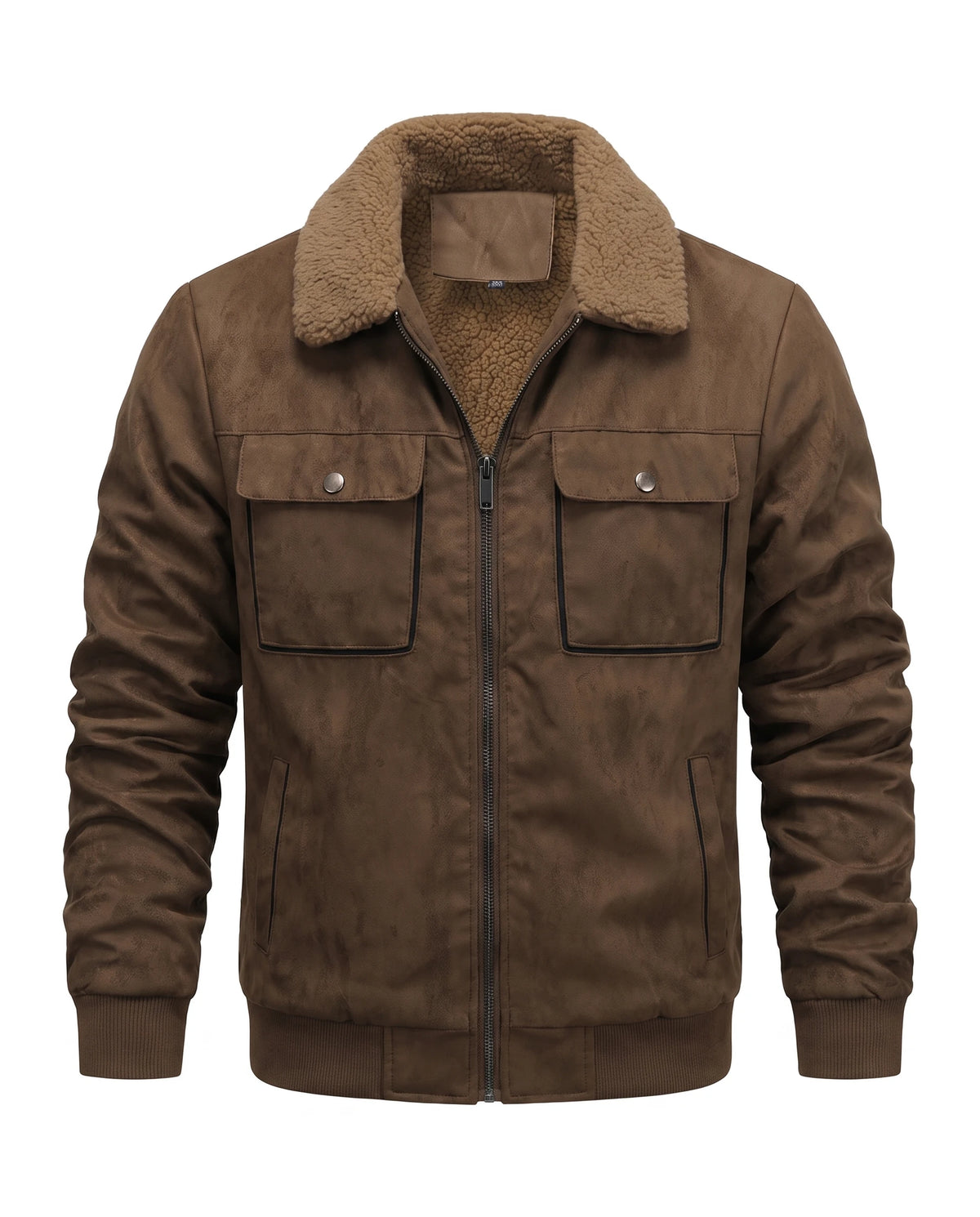 Men's Sherpa-Lined Trucker Jacket - Carlos - Brown