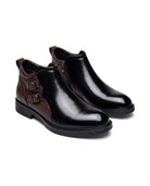 Men's Side-Zip Buckle Ankle Boots - Bradford - Black
