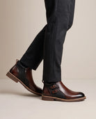 Men's Side-Zip Buckle Ankle Boots - Bradford - Model Side Detail