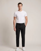 Men's Slim Tapered Cotton Chinos - Ellis - Model Front