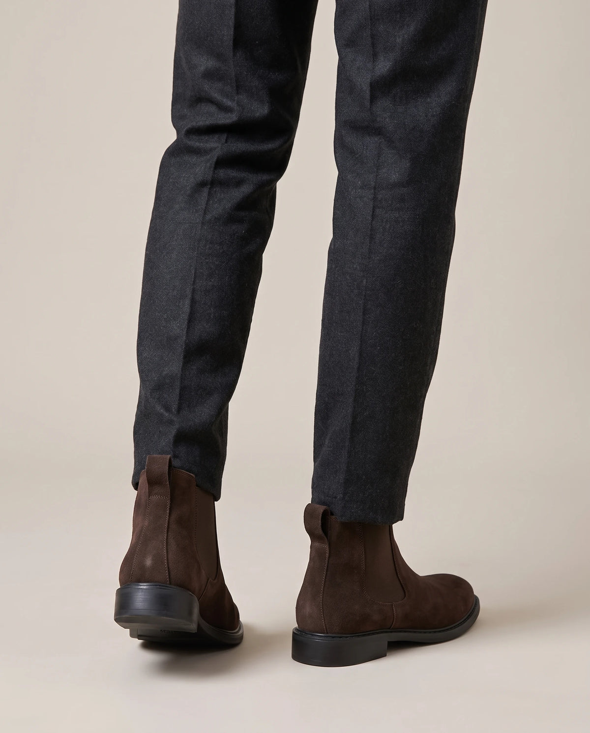 Men's Suede Chelsea Boots - Braden - Model Back Detail