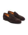 Men's Suede-Effect Penny Loafers - Albert - Dark Brown