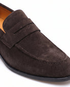 Men's Suede-Effect Penny Loafers - Albert - Detail Toe and Vamp