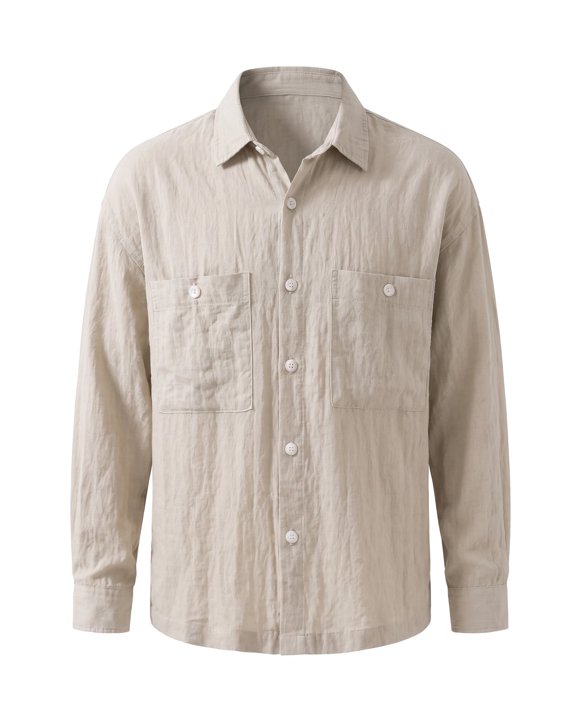 Men's Tencel-Blend Overshirt - Portofino - Beige
