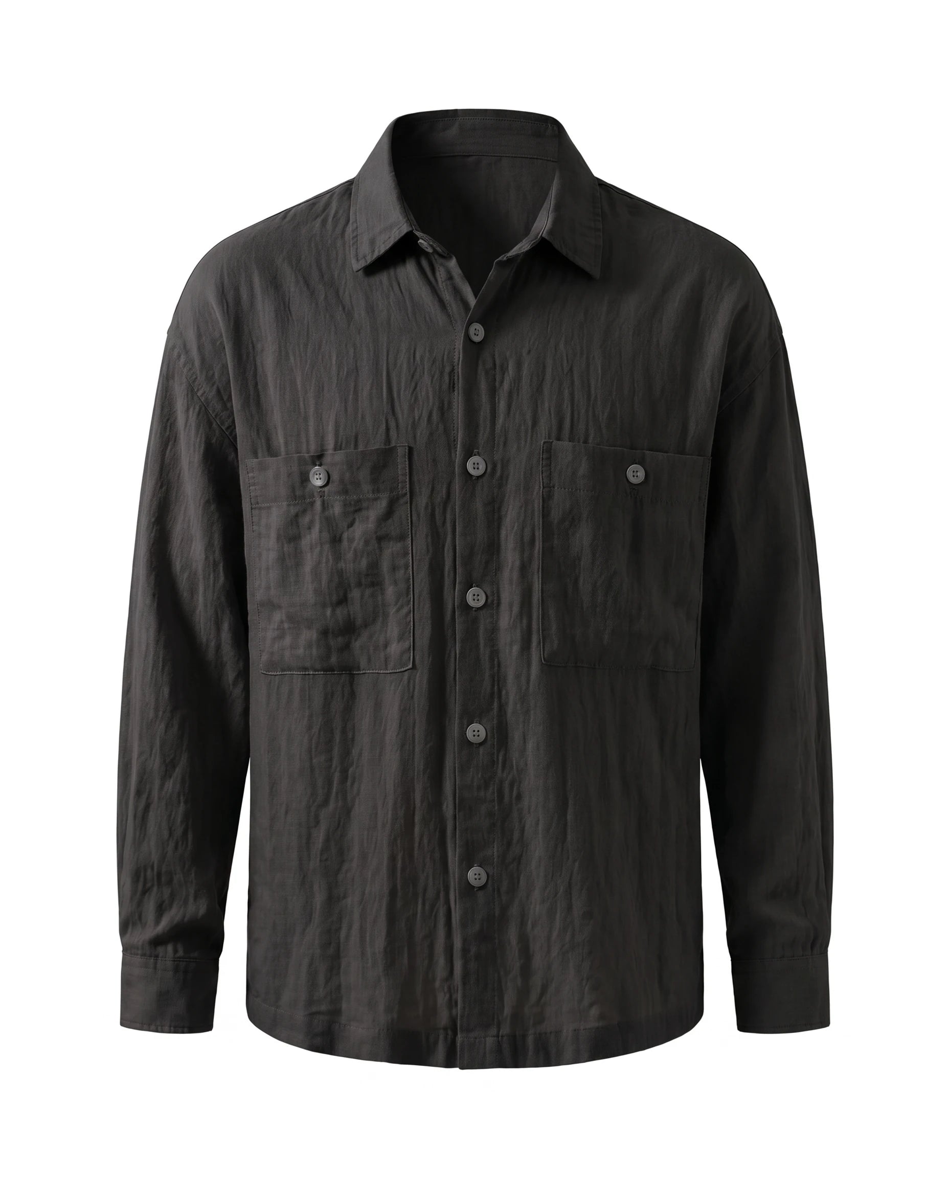 Men's Tencel-Blend Overshirt - Portofino - Black