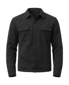Men's Waffle-Knit Shirt Jacket - Darren - Black