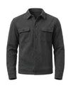 Men's Waffle-Knit Shirt Jacket - Darren - Dark Gray