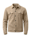 Men's Waffle-Knit Shirt Jacket - Darren - Khaki