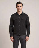 Men's Waffle-Knit Shirt Jacket - Darren - Model Front