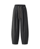 Men's Wide-Leg Pleated Lyocell Trousers - Marlow - Black