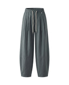 Men's Wide-Leg Pleated Lyocell Trousers - Marlow - Dark Gray
