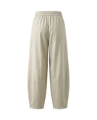 Men's Wide-Leg Pleated Lyocell Trousers - Marlow - Khaki Back View