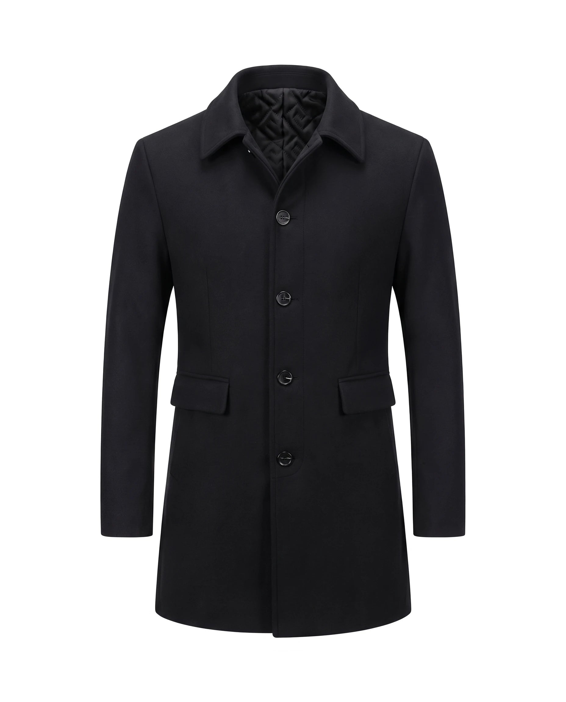 Men's Wool-Blend Overcoat - Finnian - Black
