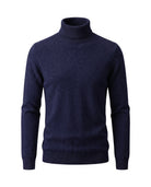 Men's Wool Turtleneck Sweater - Jeremy - Navy