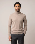 Men's Wool Turtleneck Sweater - Jeremy - Model Front View