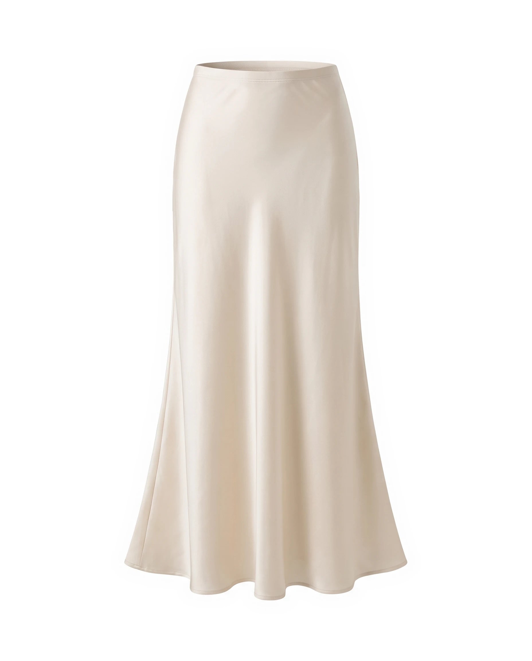Women's Satin Maxi Skirt - Beige