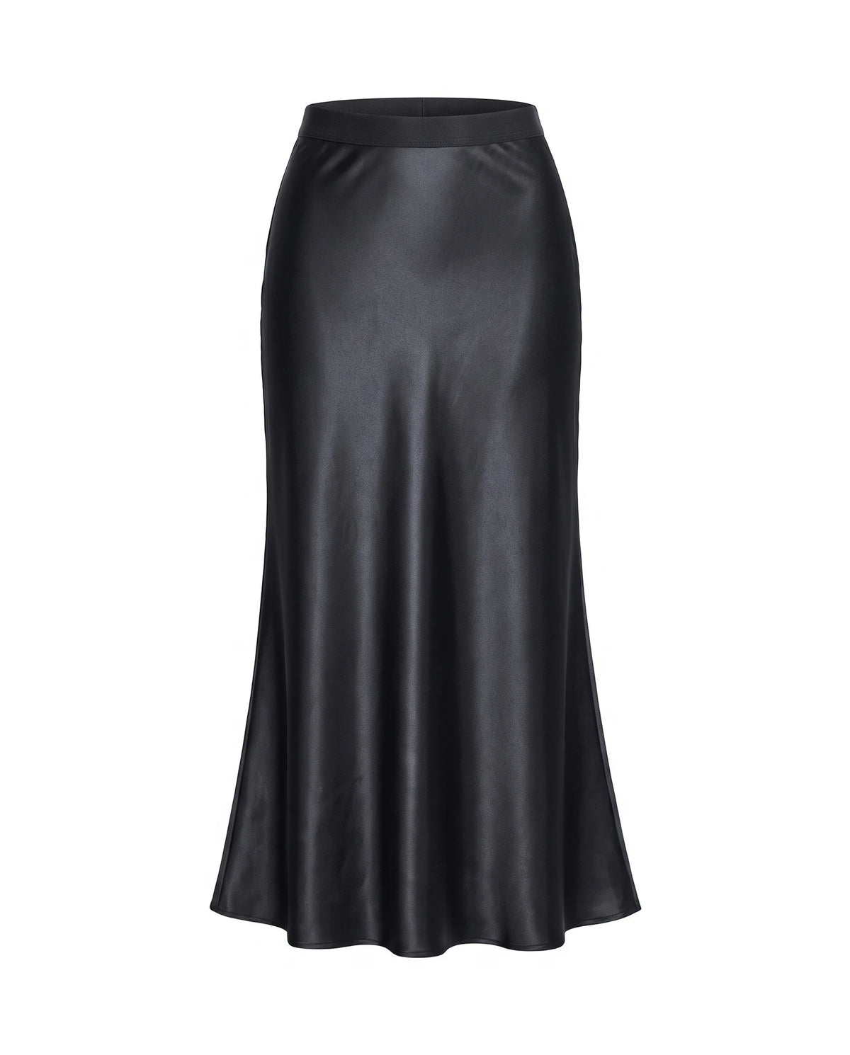 Women's Satin Maxi Skirt - Black