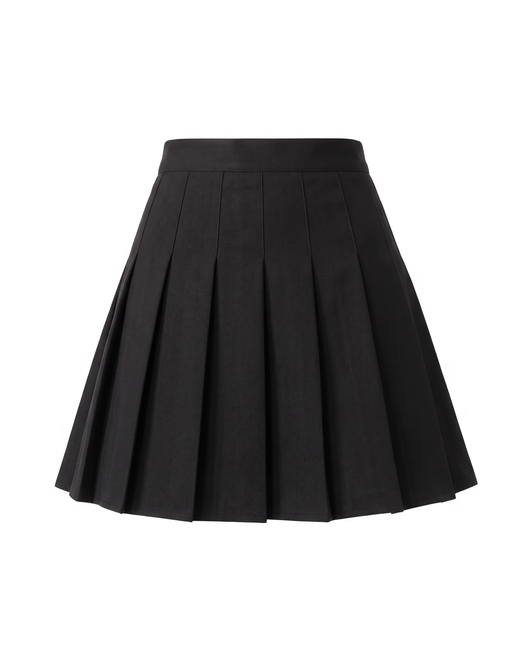 Women's Pleated Mini Skirt - Oxford - Black