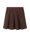 Women's Pleated Wool Skirt - Oxford - Brown