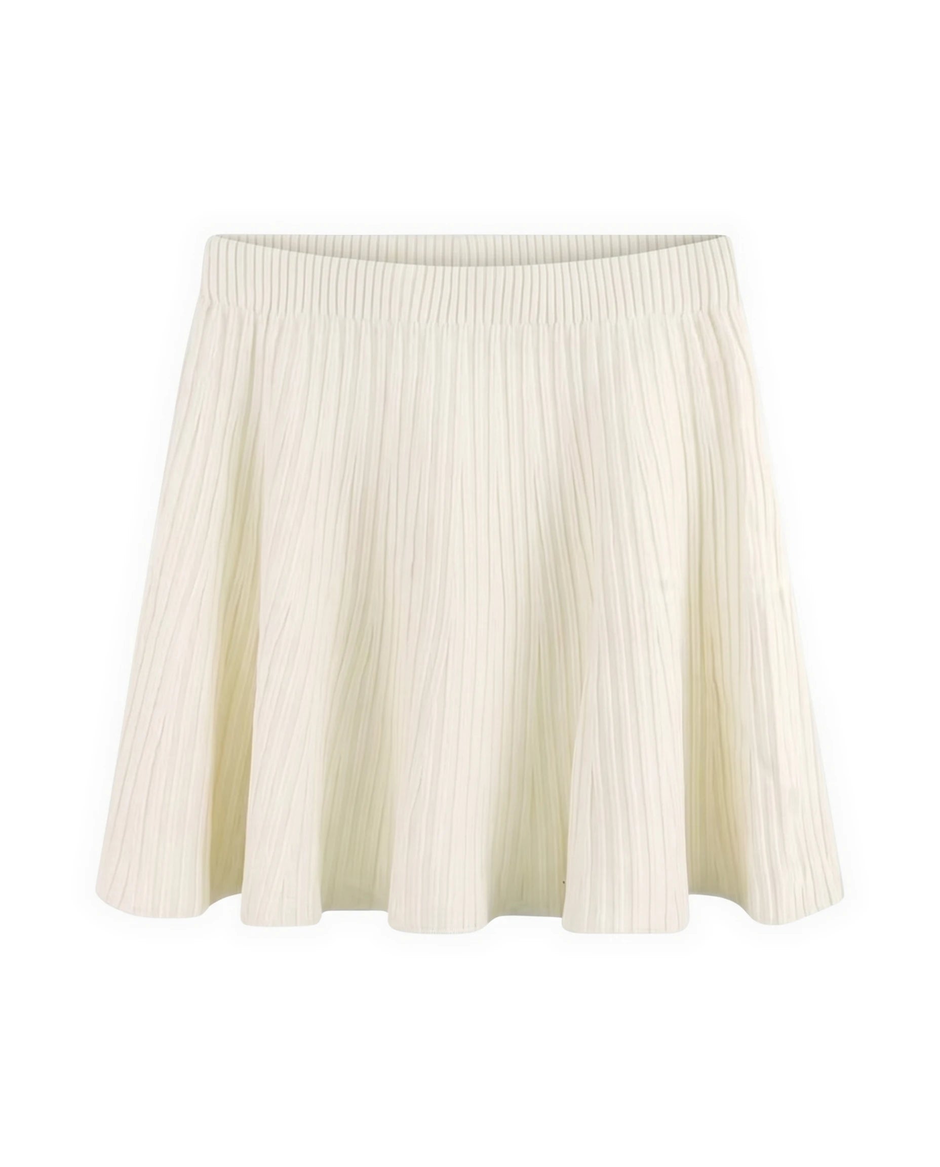 Women's Pleated Wool Skirt - Oxford - Ivory
