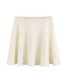 Women's Pleated Wool Skirt - Oxford - Ivory