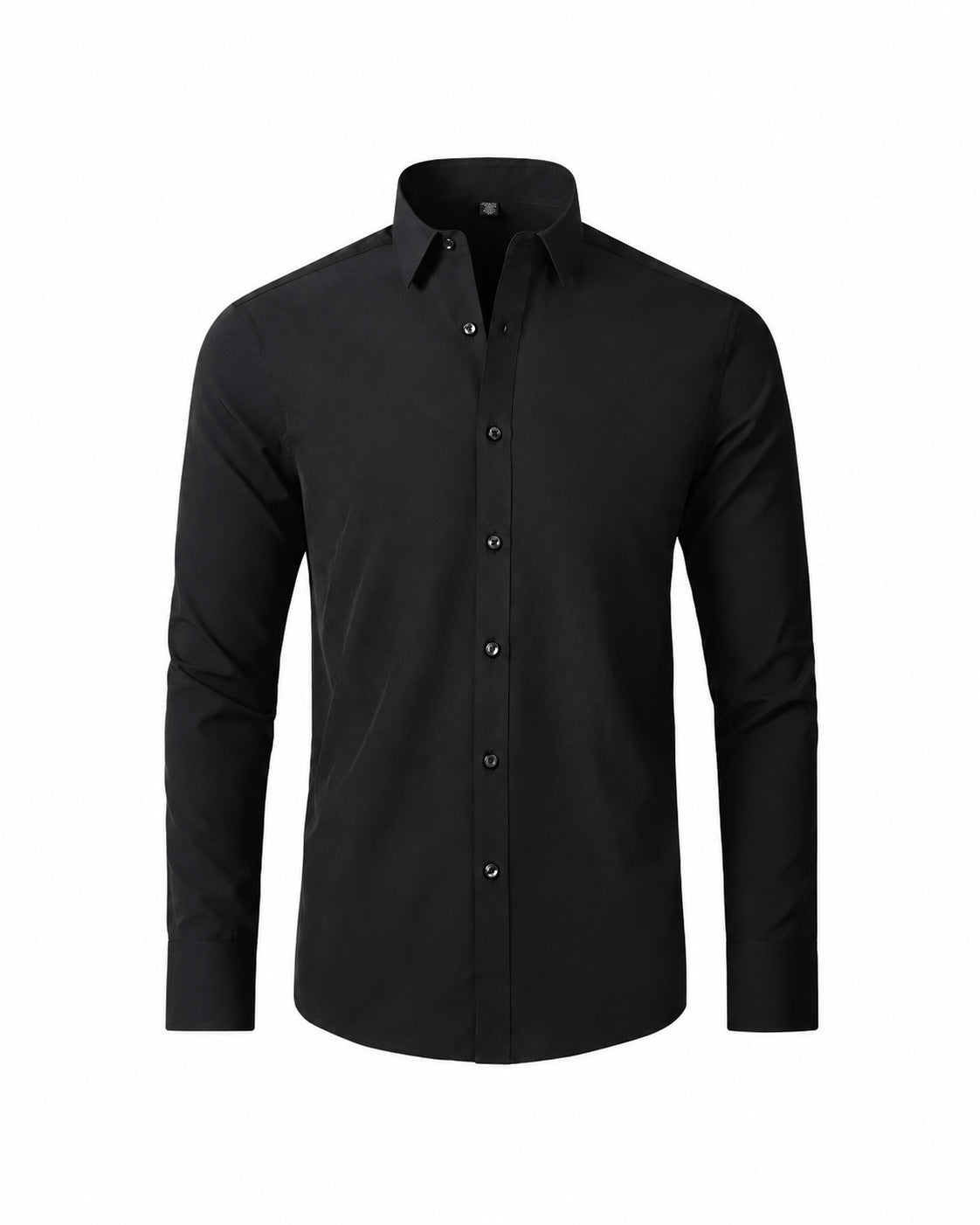 Men's Long-Sleeve Cotton Dress Shirt - Parkview - Black