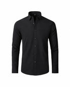 Men's Long-Sleeve Cotton Dress Shirt - Parkview - Black