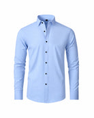 Men's Long-Sleeve Cotton Dress Shirt - Parkview - Blue