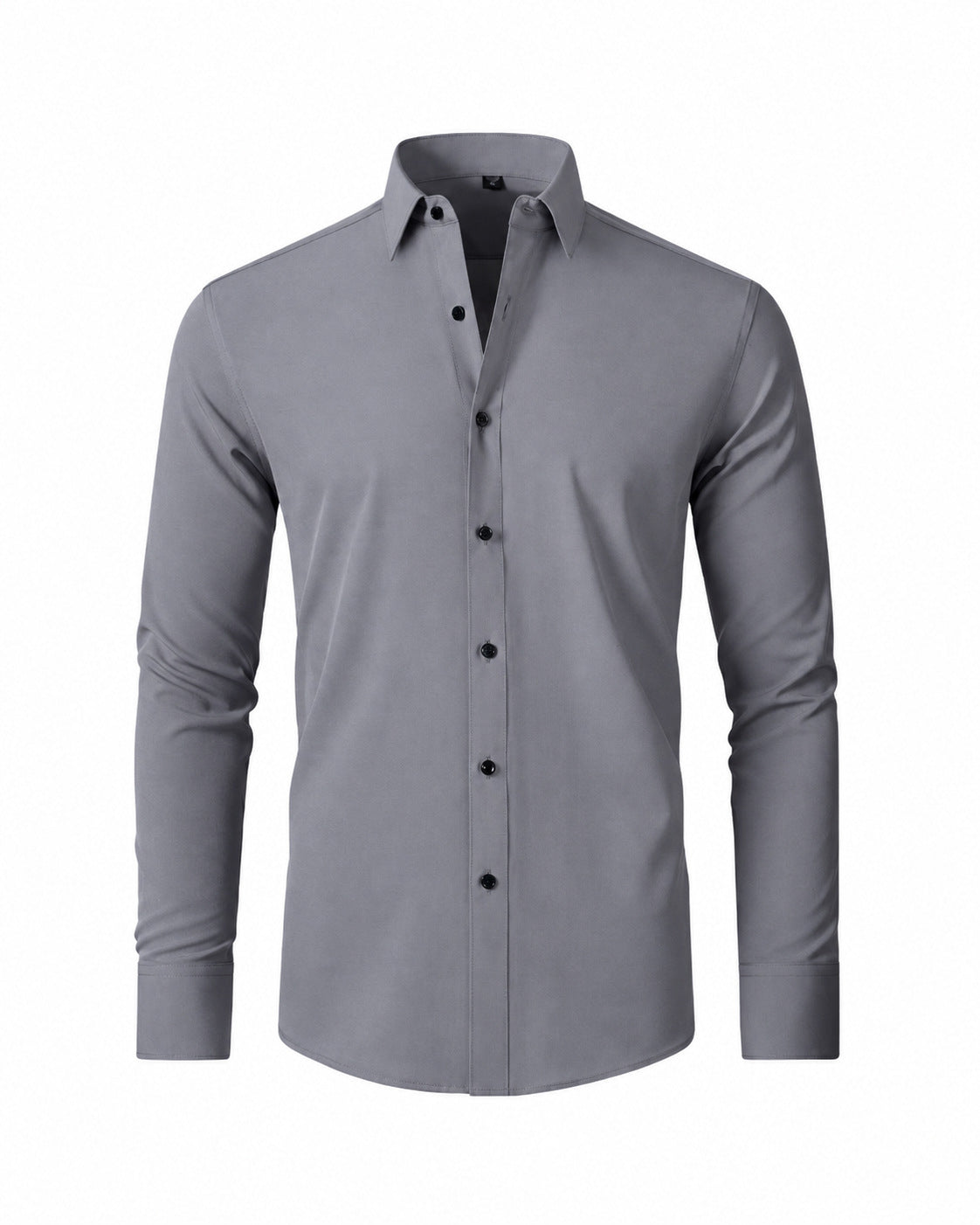 Men's Long-Sleeve Cotton Dress Shirt - Parkview - Gray