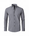 Men's Long-Sleeve Cotton Dress Shirt - Parkview - Gray