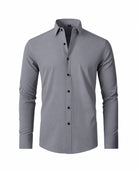 Men's Long-Sleeve Cotton Dress Shirt - Parkview - Gray