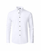 Men's Long-Sleeve Cotton Dress Shirt - Parkview - White