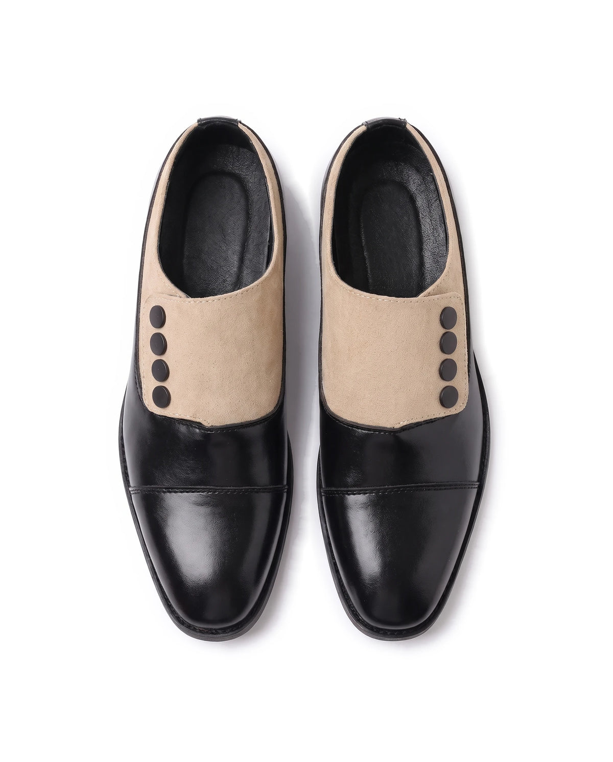Men's Cap-Toe Button Panel Dress Shoes - Roderick - Top View