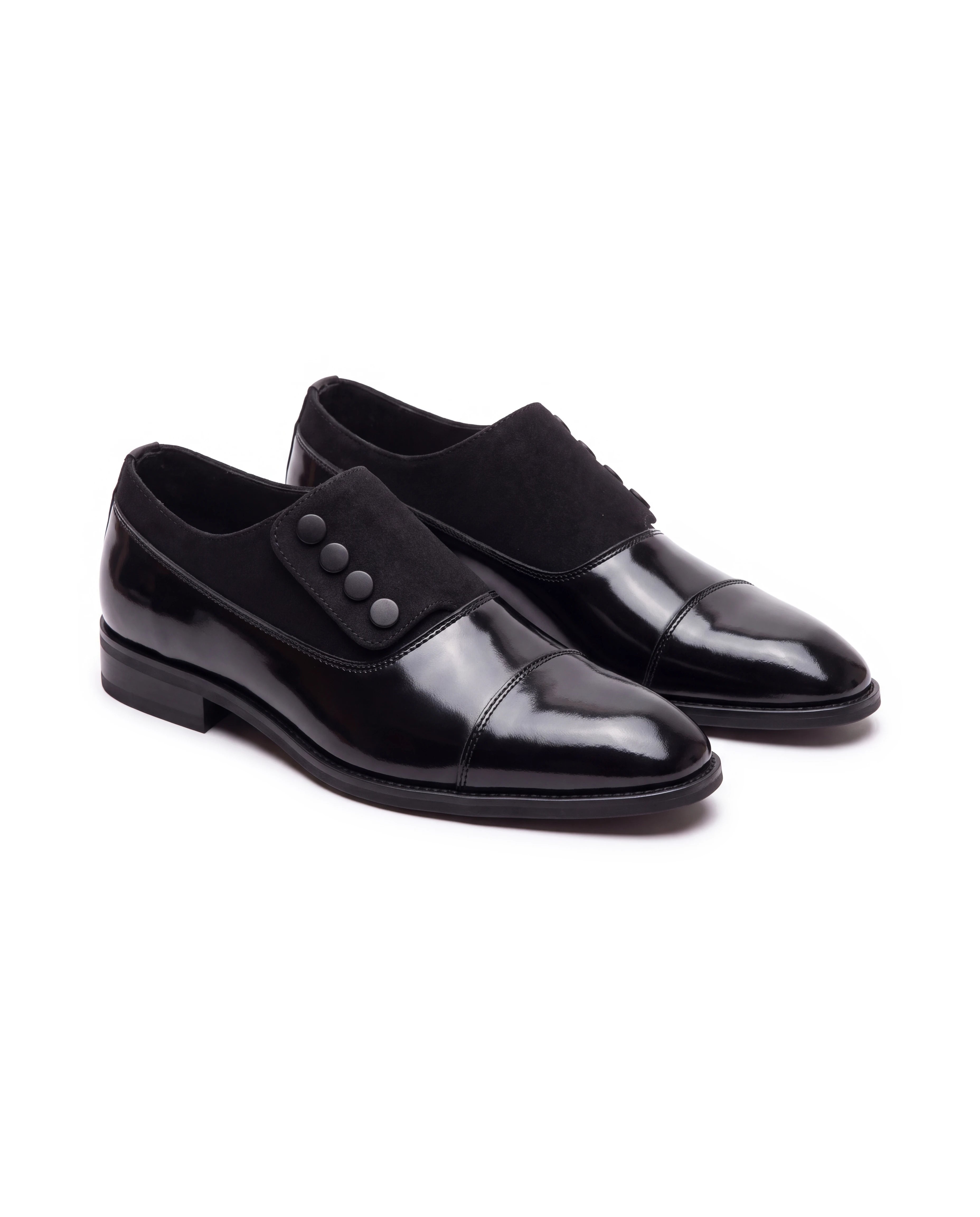 Men's Leather Cap-Toe Dress Shoes - Roderick - Black