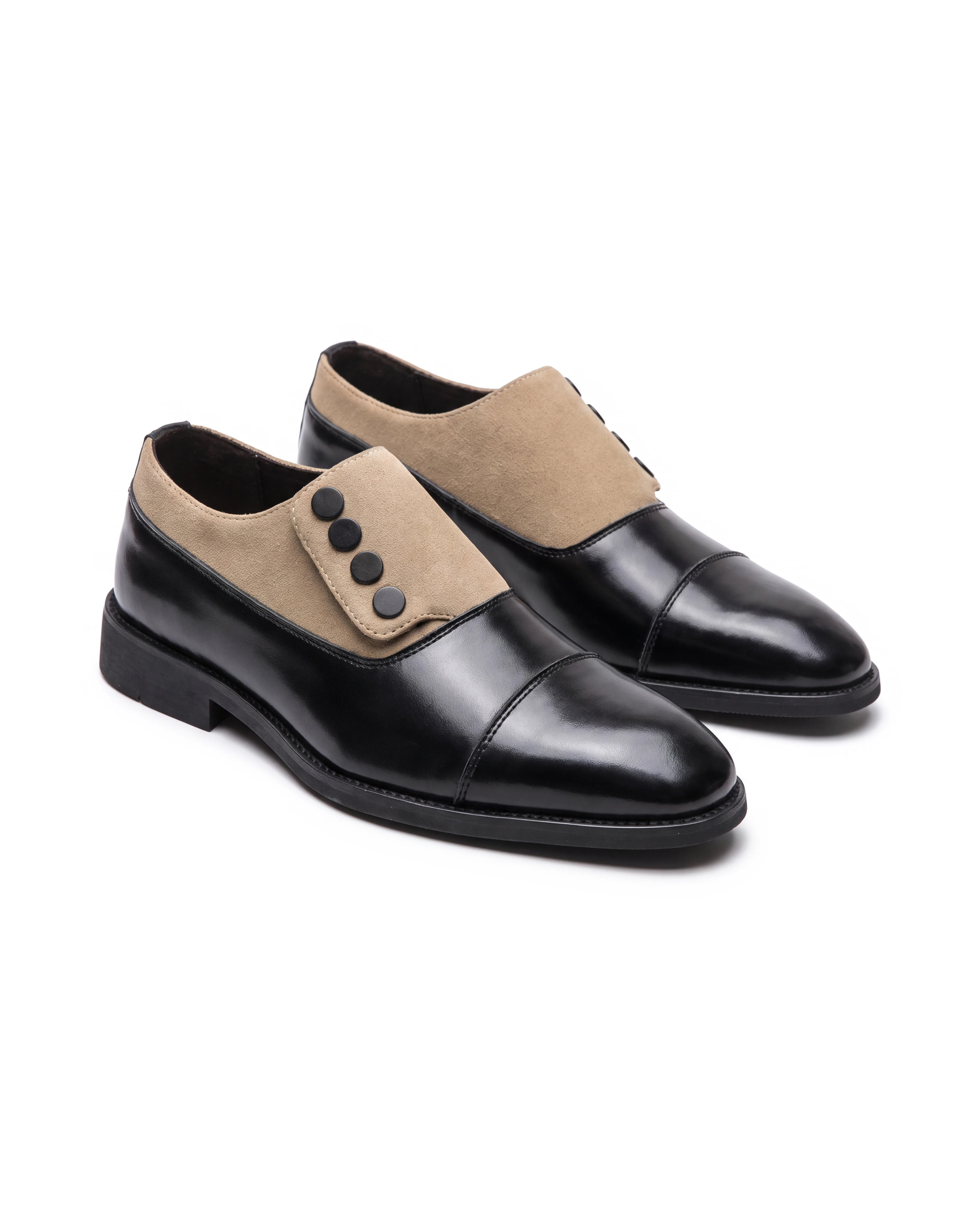 Men's Leather Cap-Toe Dress Shoes - Roderick - Brown