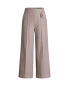 Women's Wool Wide-Leg Pants - Salomea - Camel