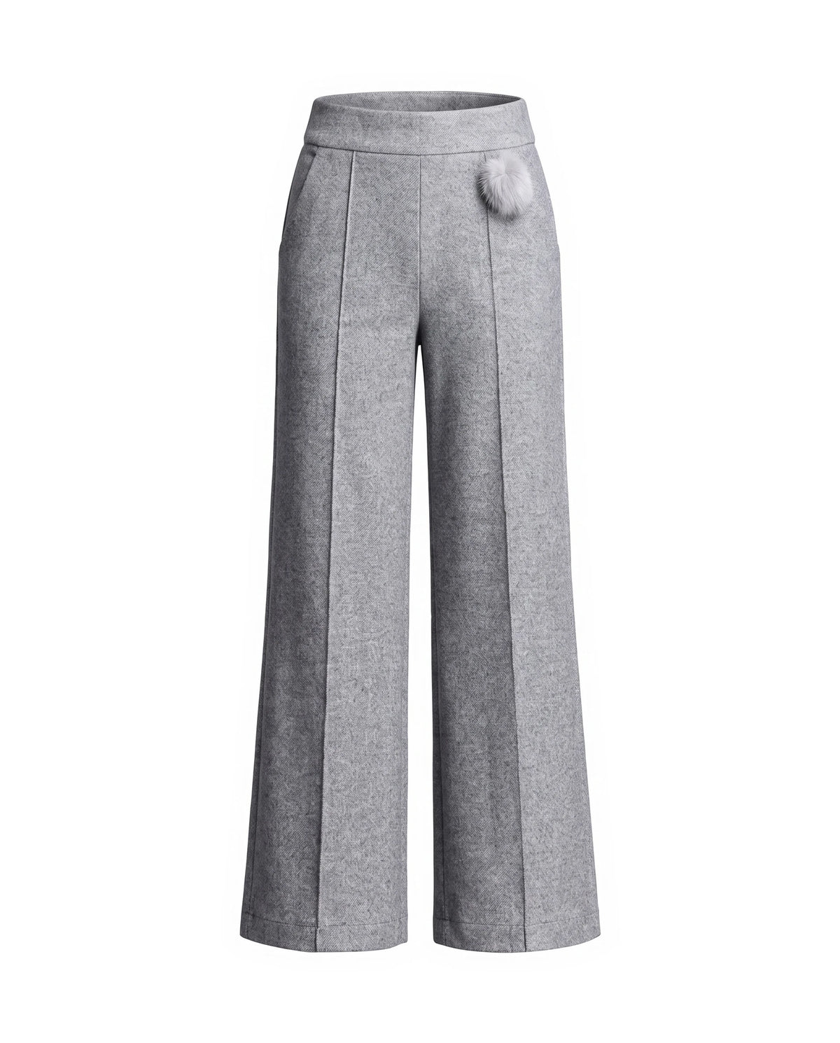 Women's Wool Wide-Leg Pants - Salomea - Gray