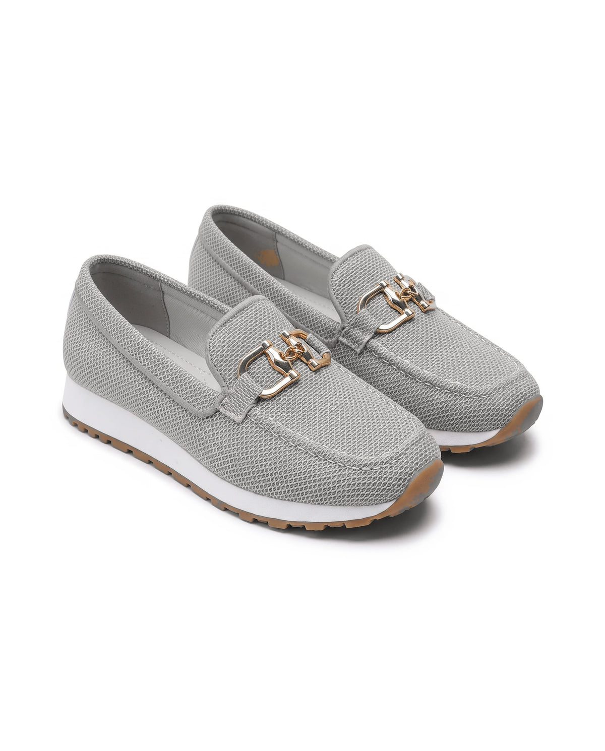 Women's Knit Platform Loafers - Teodora - Gray
