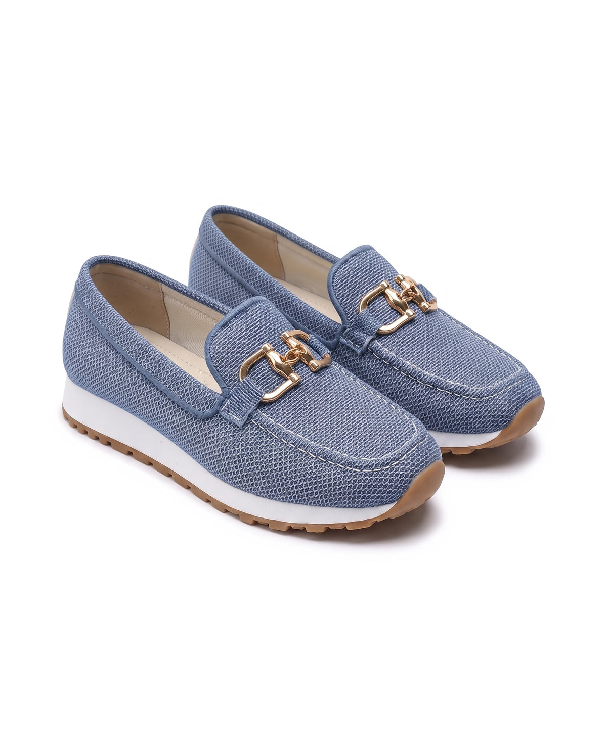 Women's Knit Platform Loafers - Teodora - Blue