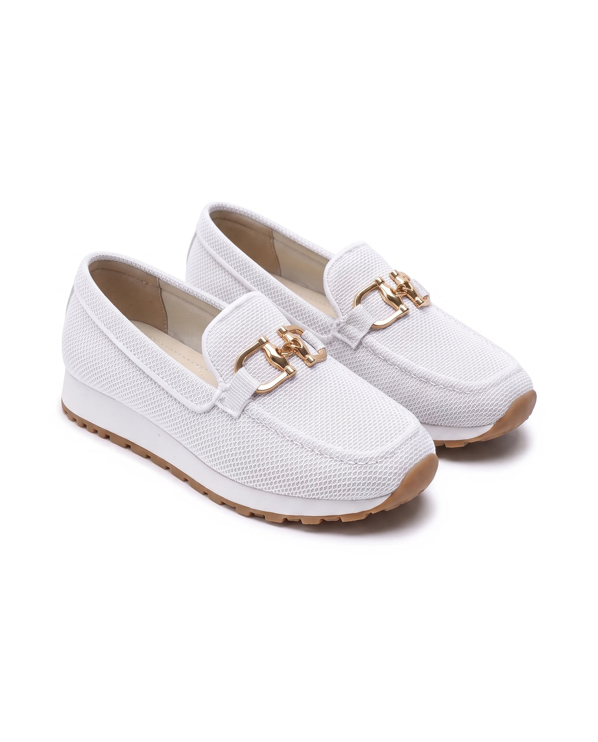 Women's Knit Platform Loafers - Teodora - White