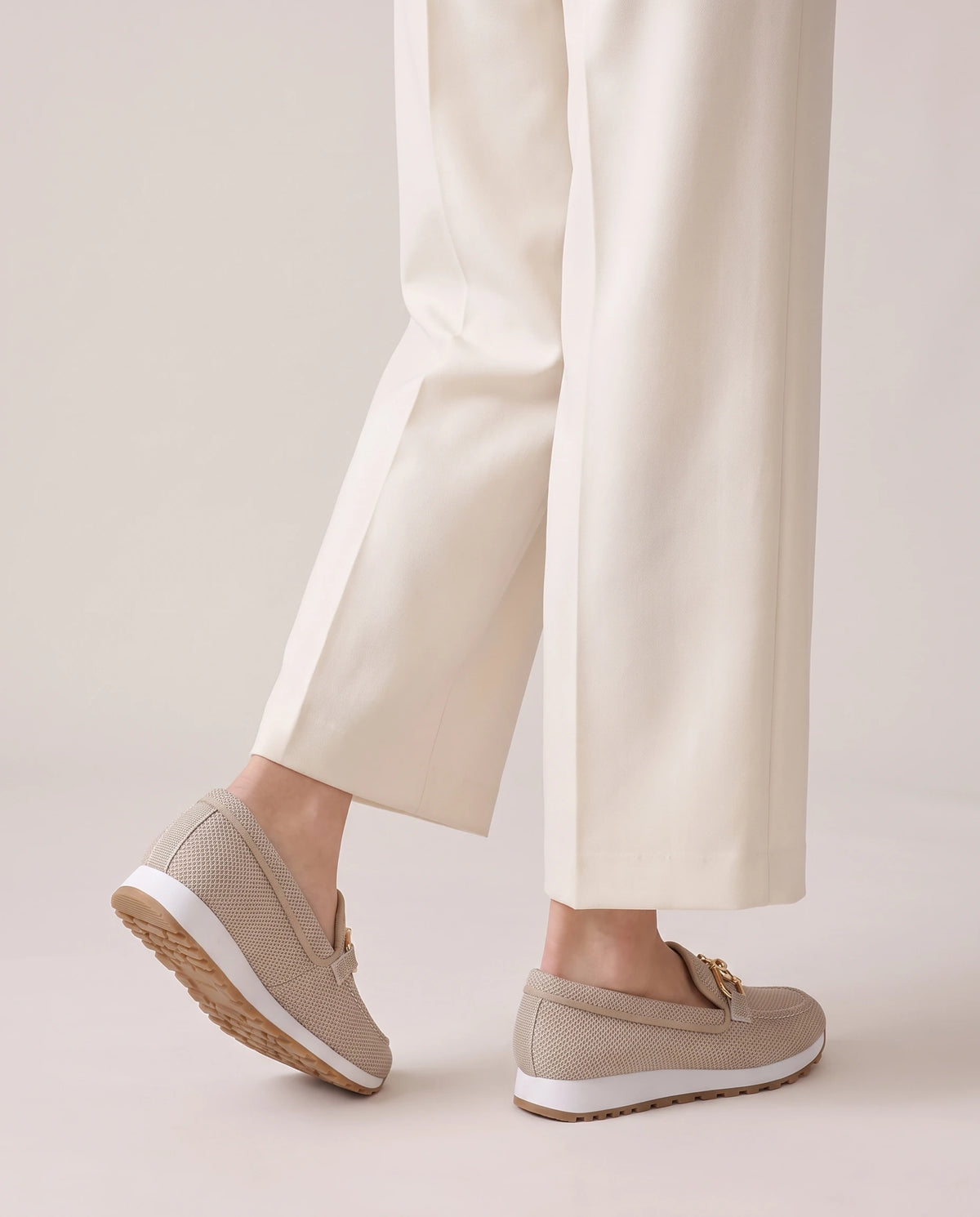 Women's Knit Platform Loafers - Teodora - Model Back Detail