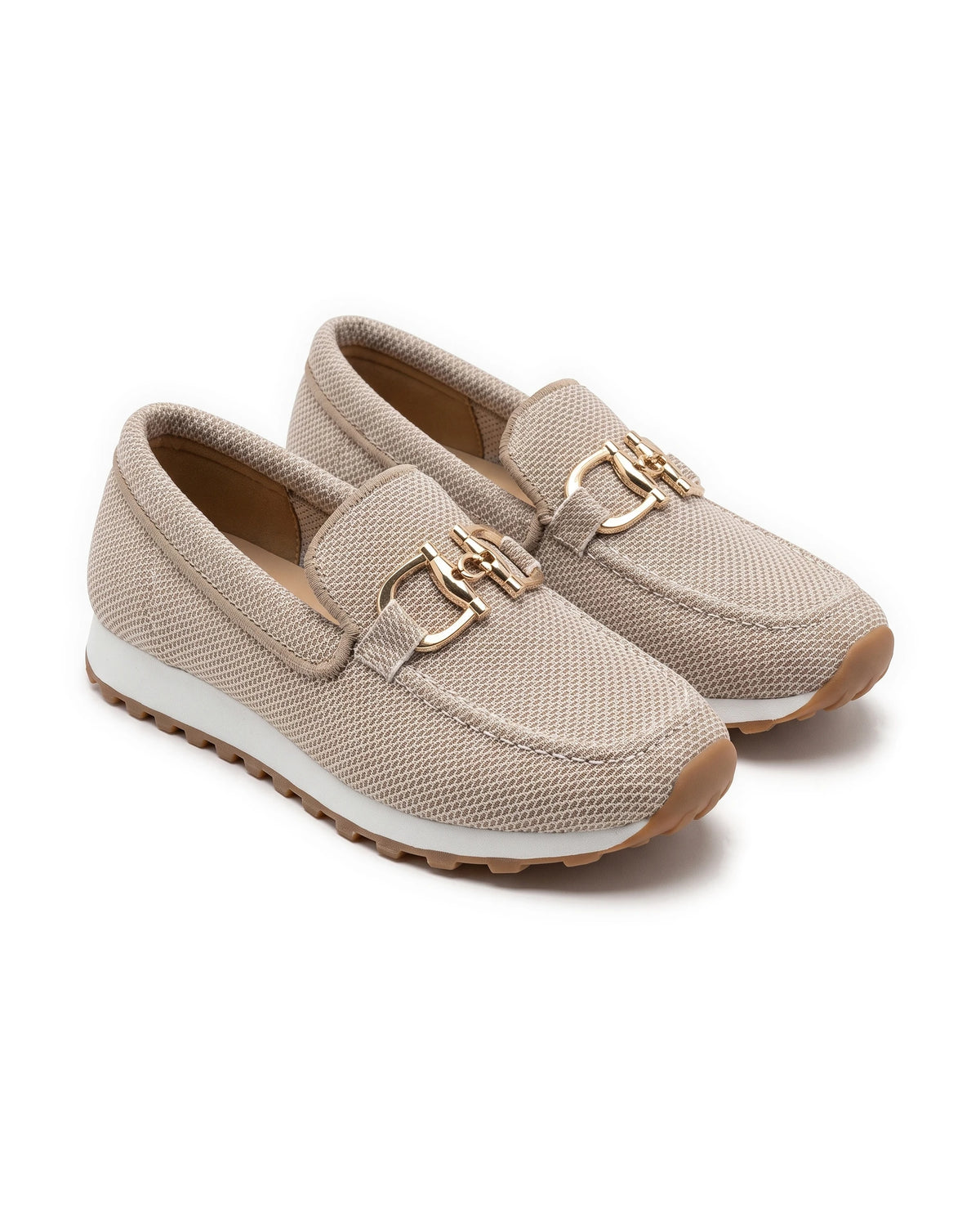 Women's Knit Platform Loafers - Teodora - Beige